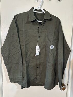 Men's Olive Utility Jacket - Work Shirt